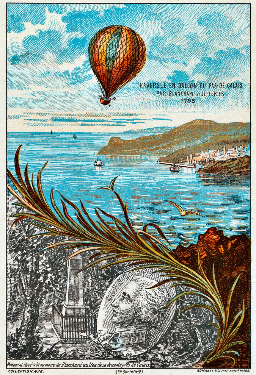 Blanchard és Jeffries átkelés a La Manche csatornán, 1785 1890-es évek alkotó: Unbekannt