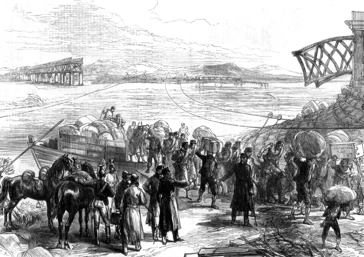 Átkelés az Ebrón Castijonnál, háború Spanyolországban, 1875 alkotó: Unbekannt