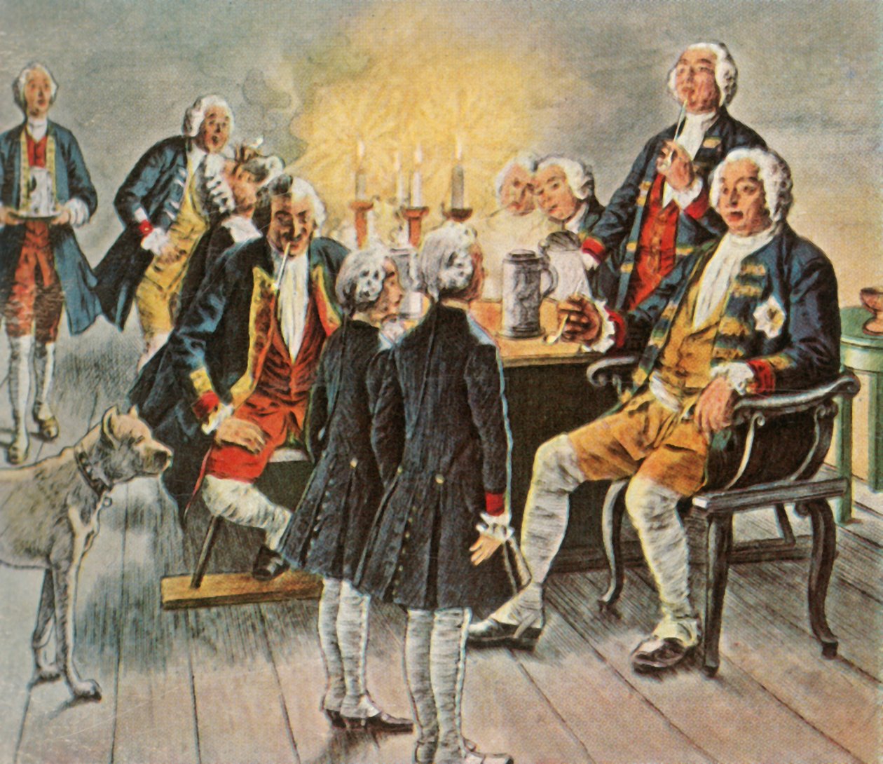 Frigyes koronaherceg és Henrik herceg jó éjszakát kíván apjuknak a királynak, 1727, 1936. alkotó: Unbekannt