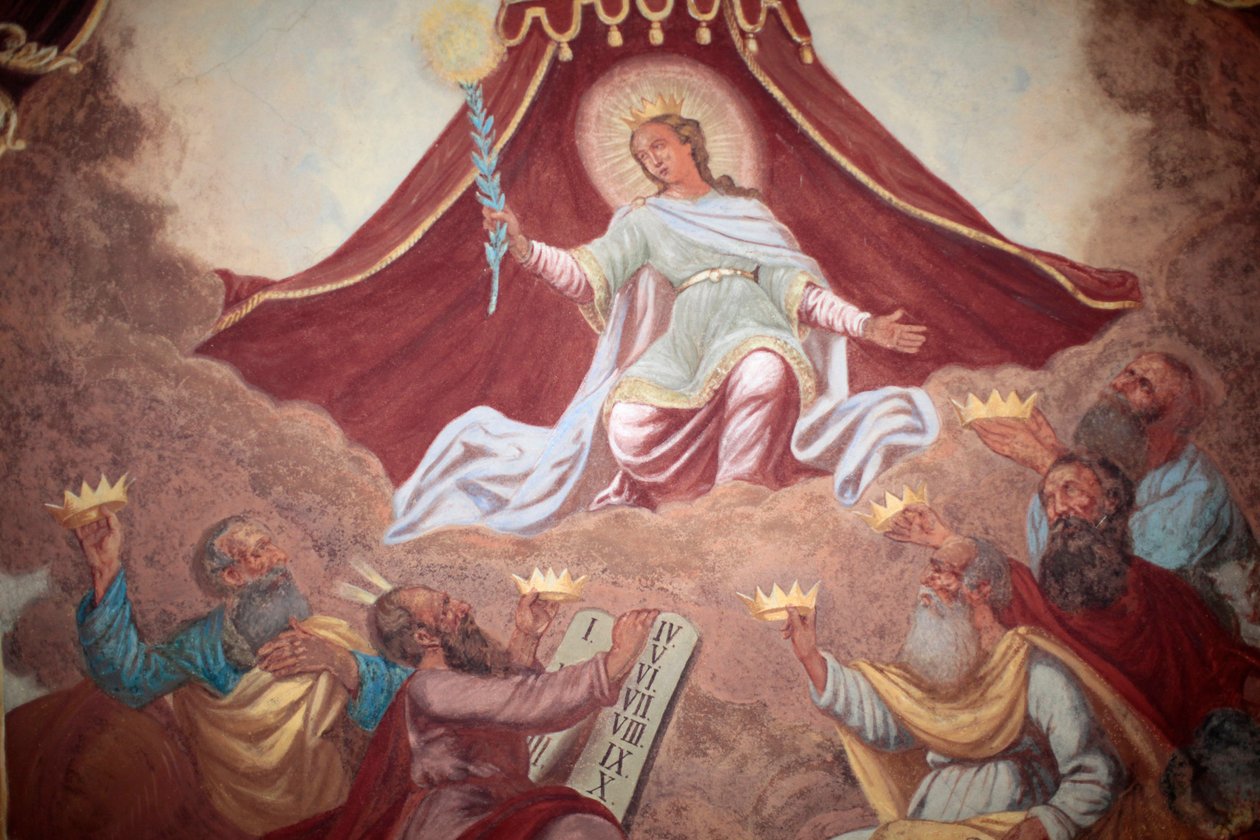 Koronás Mária freskó a loretói templomban ; Prága, Csehország alkotó: Unbekannt
