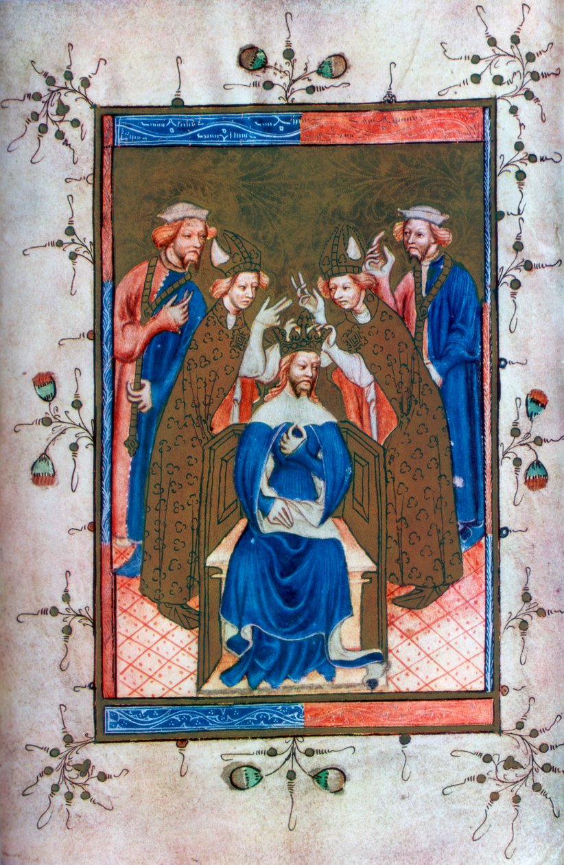 Király megkoronázása, a Liber Regalisból, Westminster Abbey, 14. század, 1937 alkotó: Unbekannt