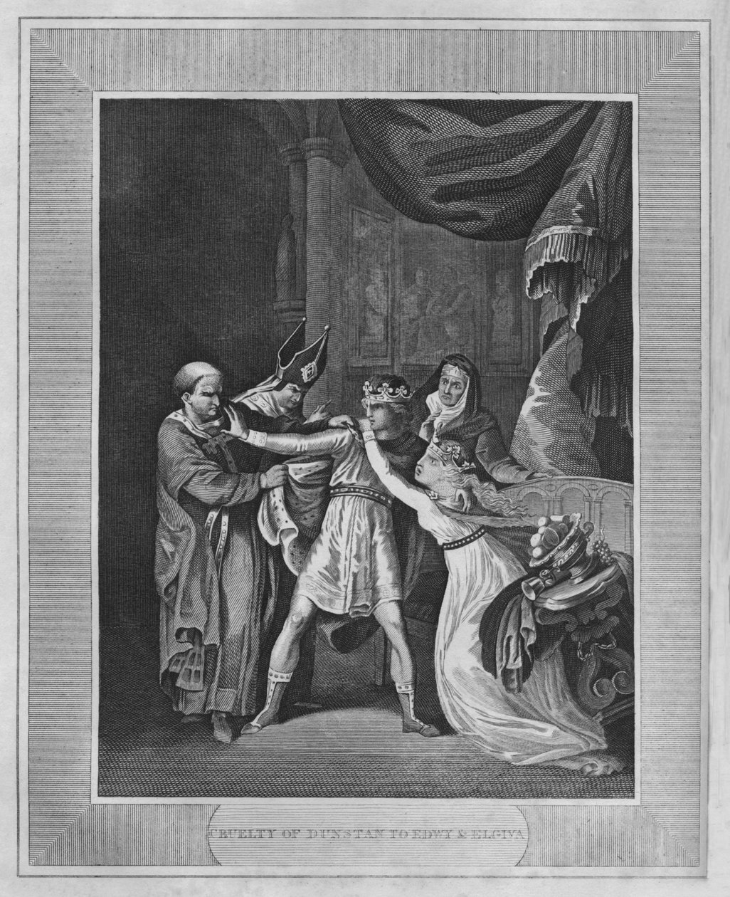 Dunstan kegyetlensége Edwy és Elgiva ellen, 1838 alkotó: Unbekannt