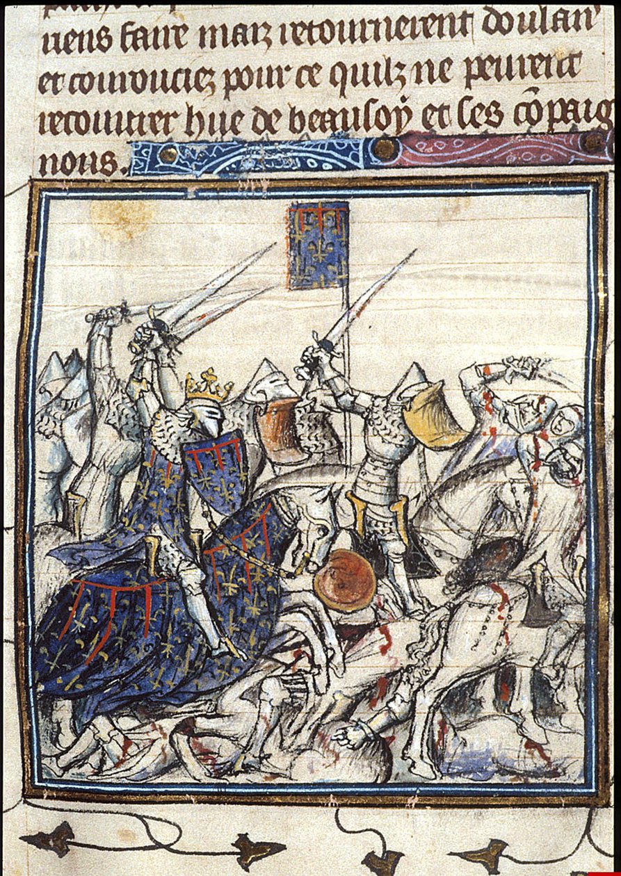 Keresztesek és szaracén harcok a harmadik keresztes hadjárat során A Chroniques de France ou de St Denisből, 1380 után alkotó: Unbekannt