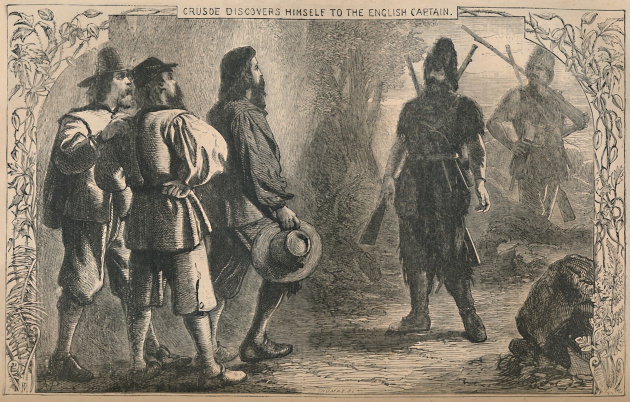 Crusoe felfedezi magát az angol kapitánynak, 1870 alkotó: Unbekannt