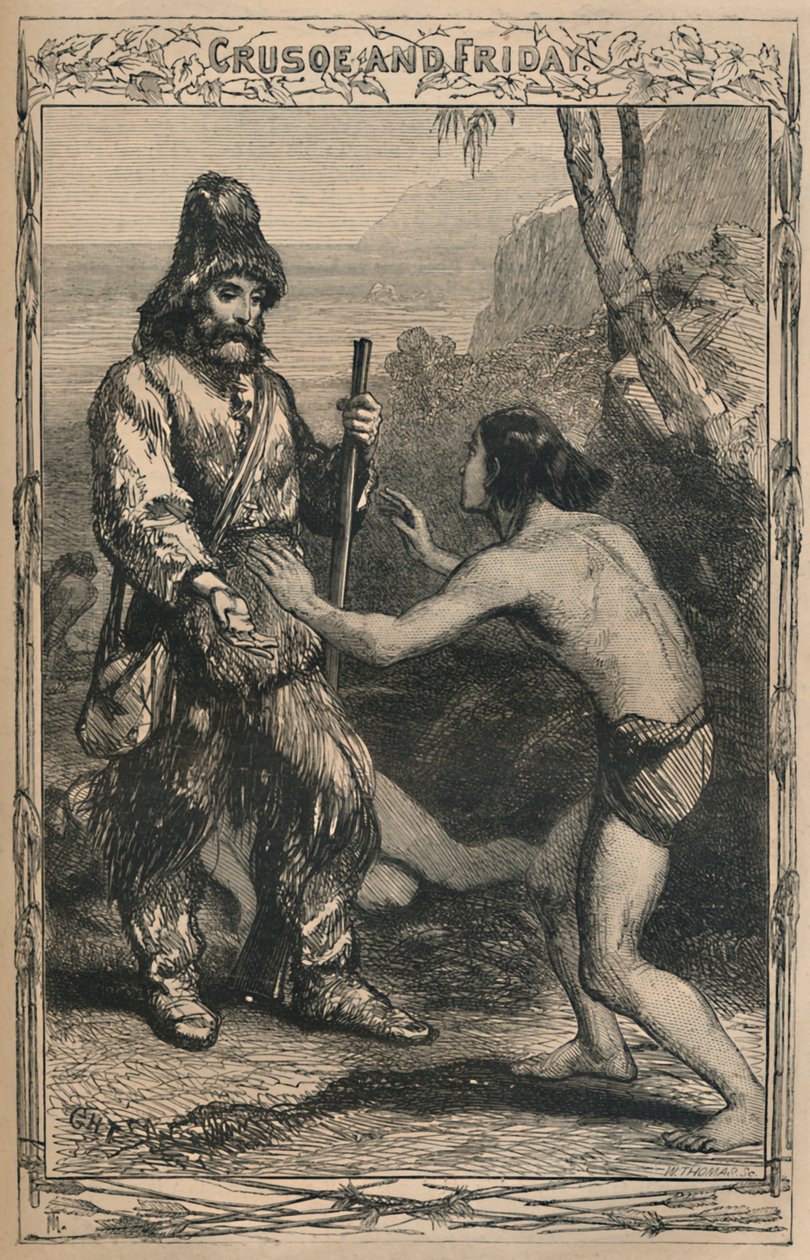 Crusoe és péntek, 1870 alkotó: Unbekannt