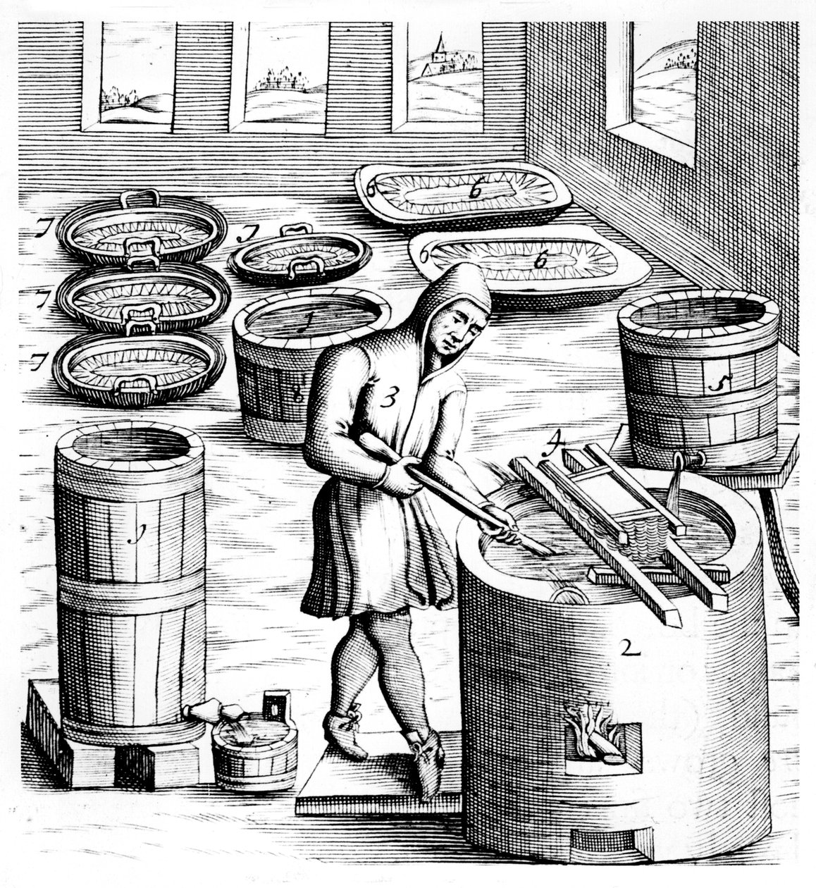 Salétrom-nitrát, kálium-nitrát vagy KN03, 1683 kristályosítása alkotó: Unbekannt