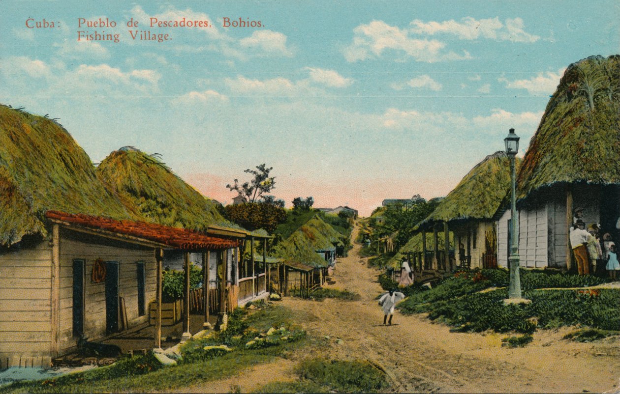 Kuba: halászfalu. Bohios. Halászfalu, 1919 alkotó: Unbekannt
