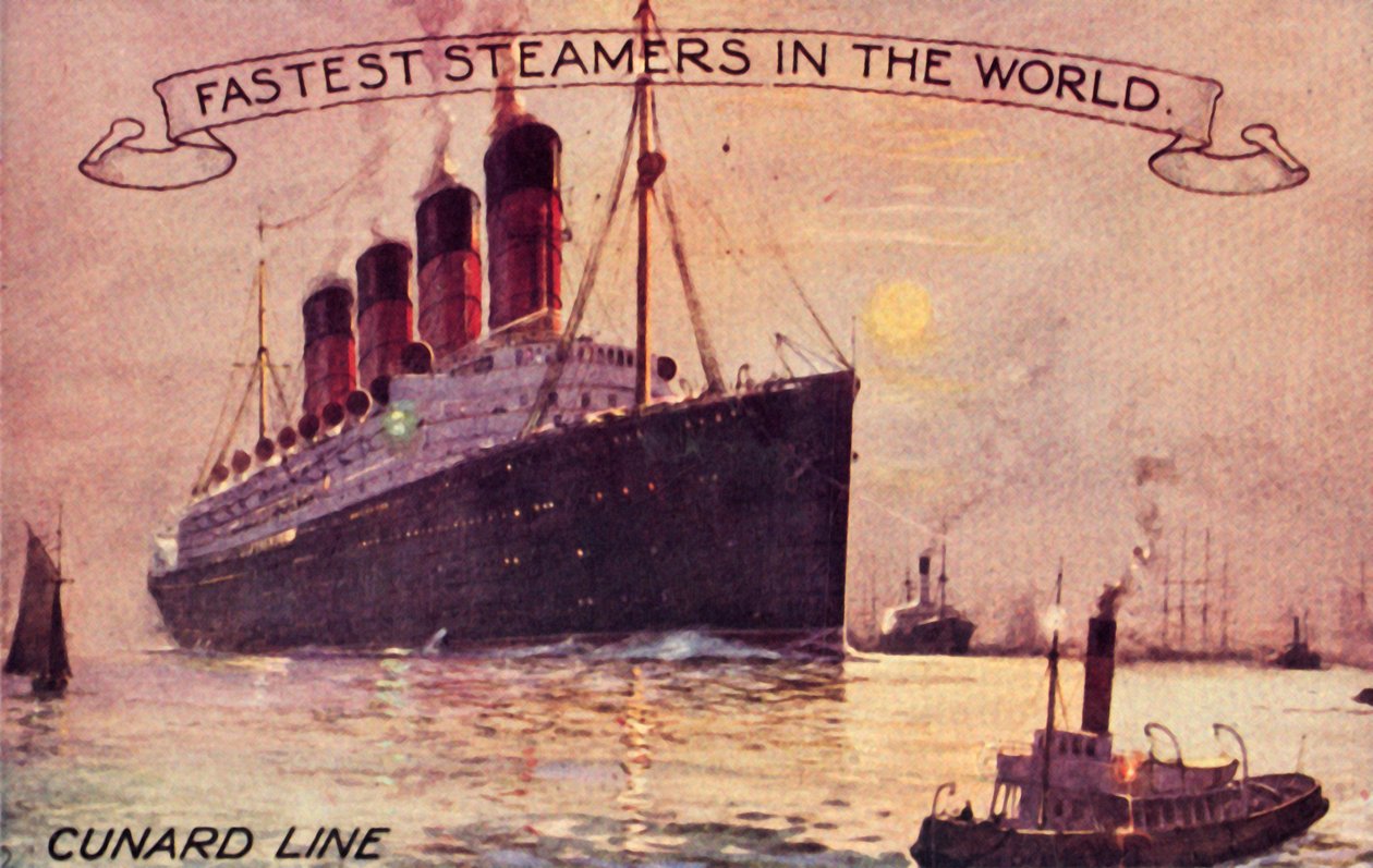 Cunard Line – A világ leggyorsabb gőzösei, 1910-es évek. alkotó: Unbekannt