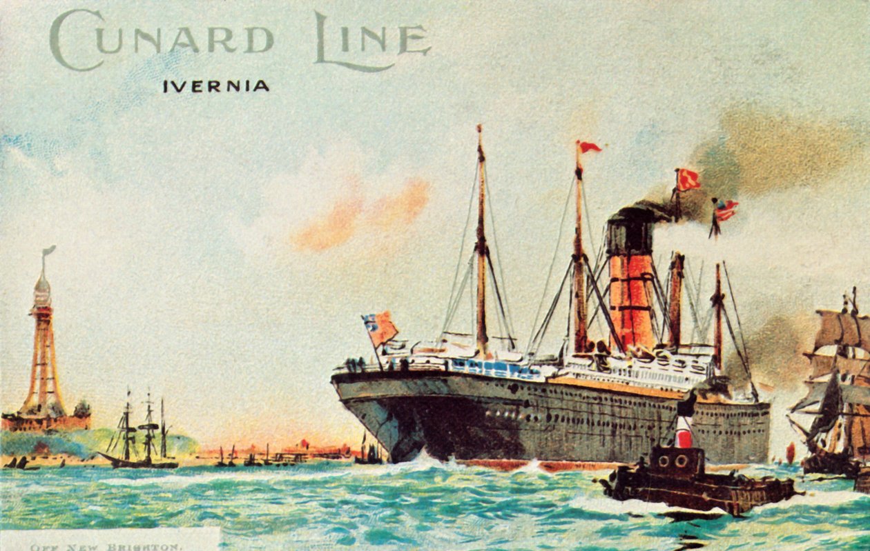 Cunard Line – Ivernia, New Brighton mellett, 1910. alkotó: Unbekannt