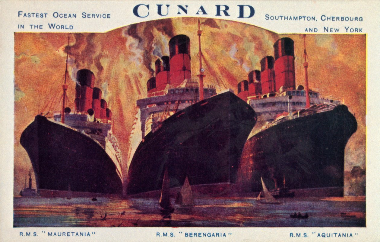 Cunard óceánjárók, 1920-as évek. alkotó: Unbekannt