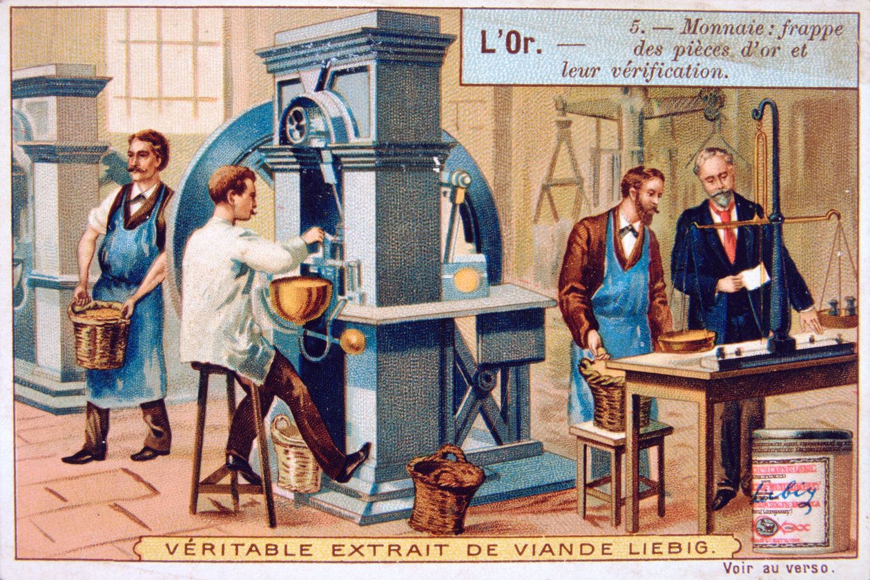 Pénznem, aranyérmék verése és ellenőrzése, c1900 alkotó: Unbekannt