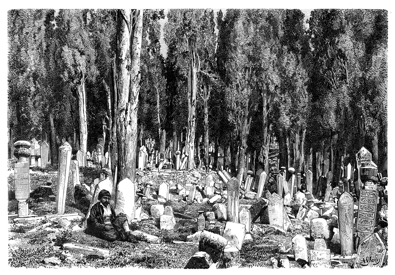 Ciprusfák Scutari temetőjében, Törökországban, 1895 alkotó: Unbekannt