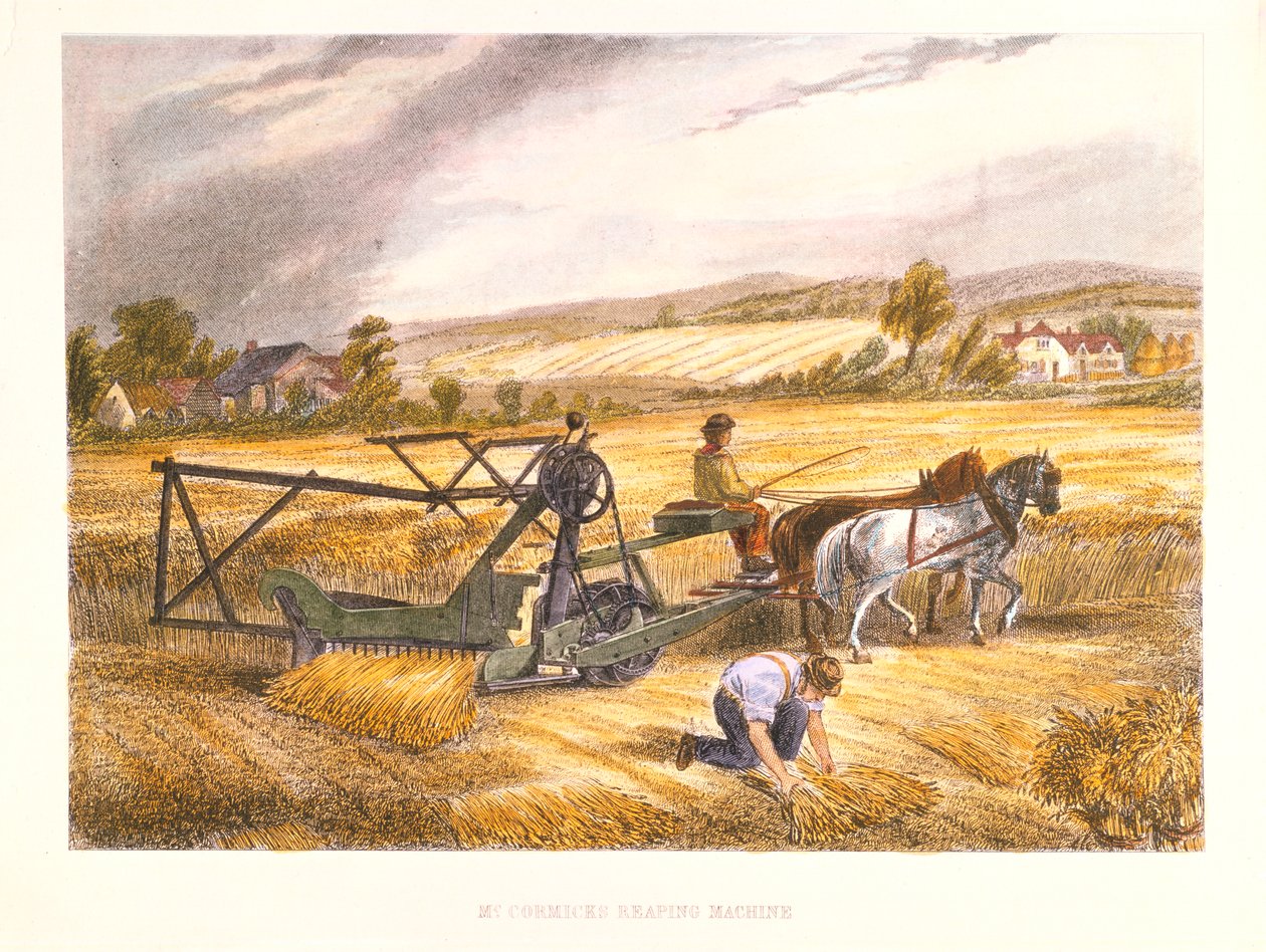 Cyrus McCormicks aratógép 1831-ből, szabadalmaztatott 1834, c1851. alkotó: Unbekannt