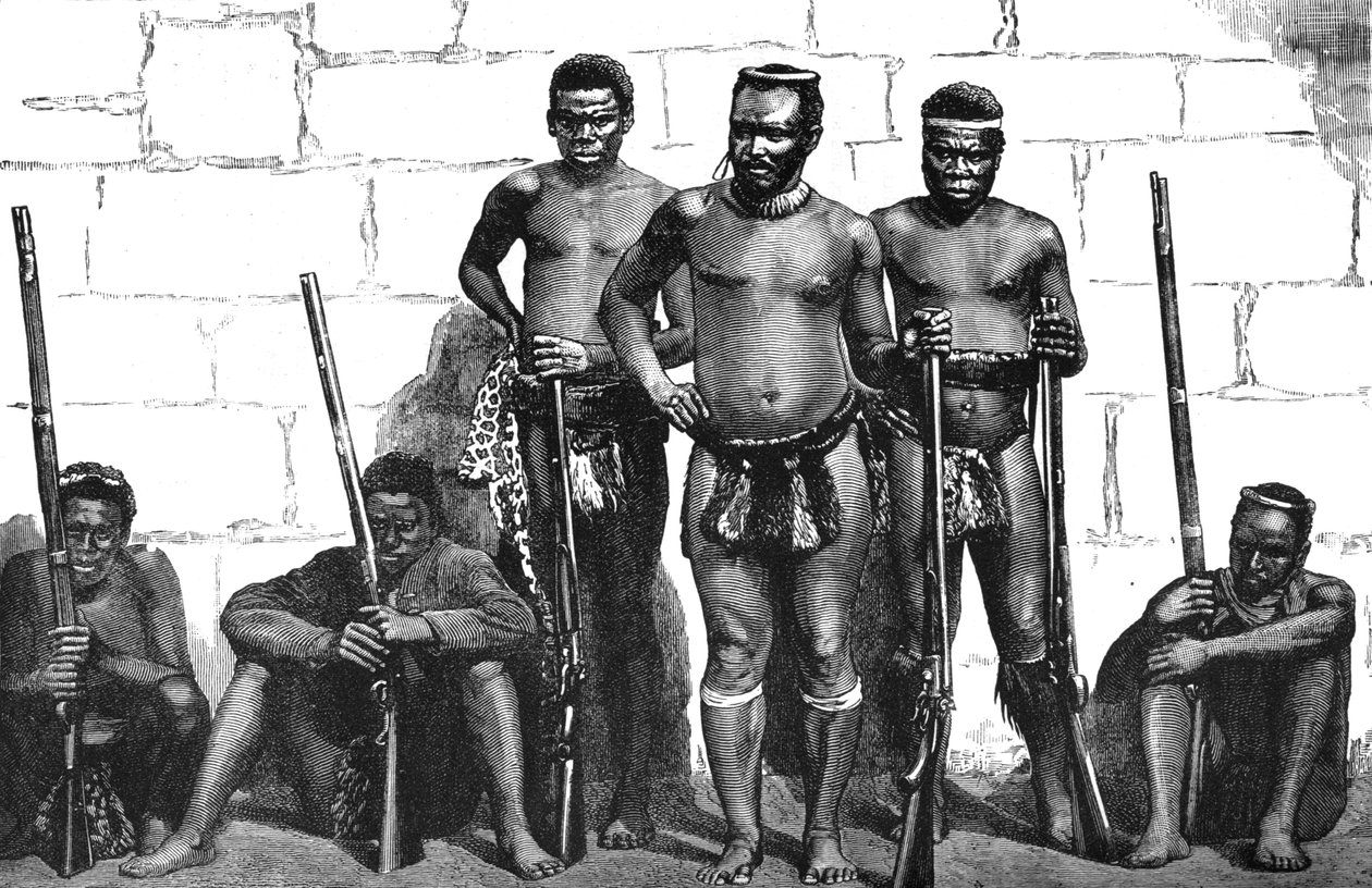 Dabulamanzi, az egyik zulu vezető Isandhlwanában és Ghingilovóban, 1880 alkotó: Unbekannt