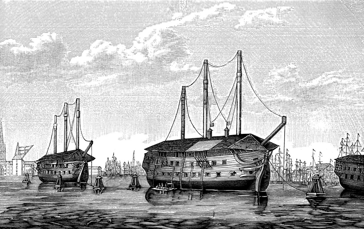 Dán börtönhajók, Dronning Maria és Waldemar, Koppenhága, 1848-1849. alkotó: Unbekannt