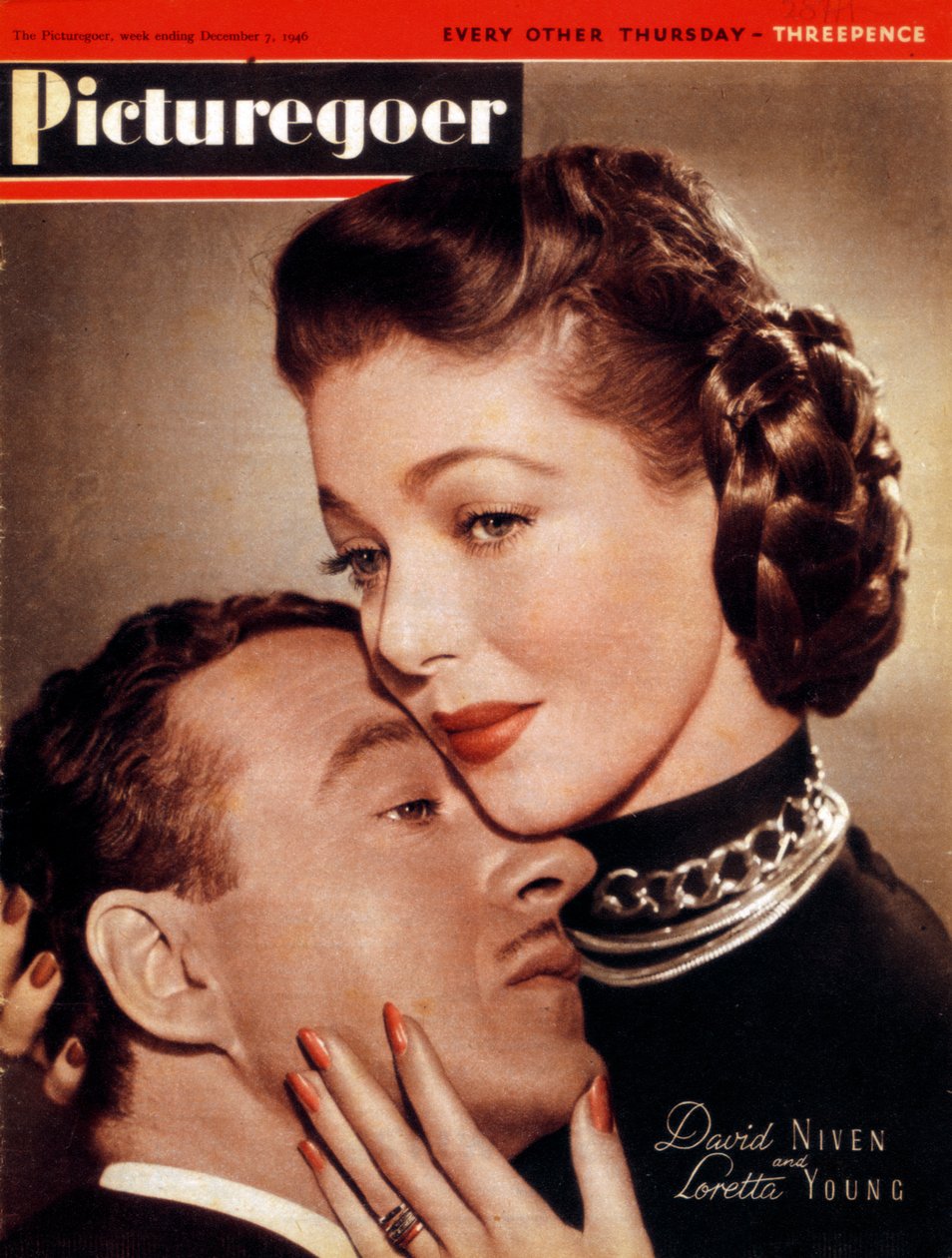 David Niven 1910-1983 és Loretta Young 1913-2000, színészek, 1946 alkotó: Unbekannt