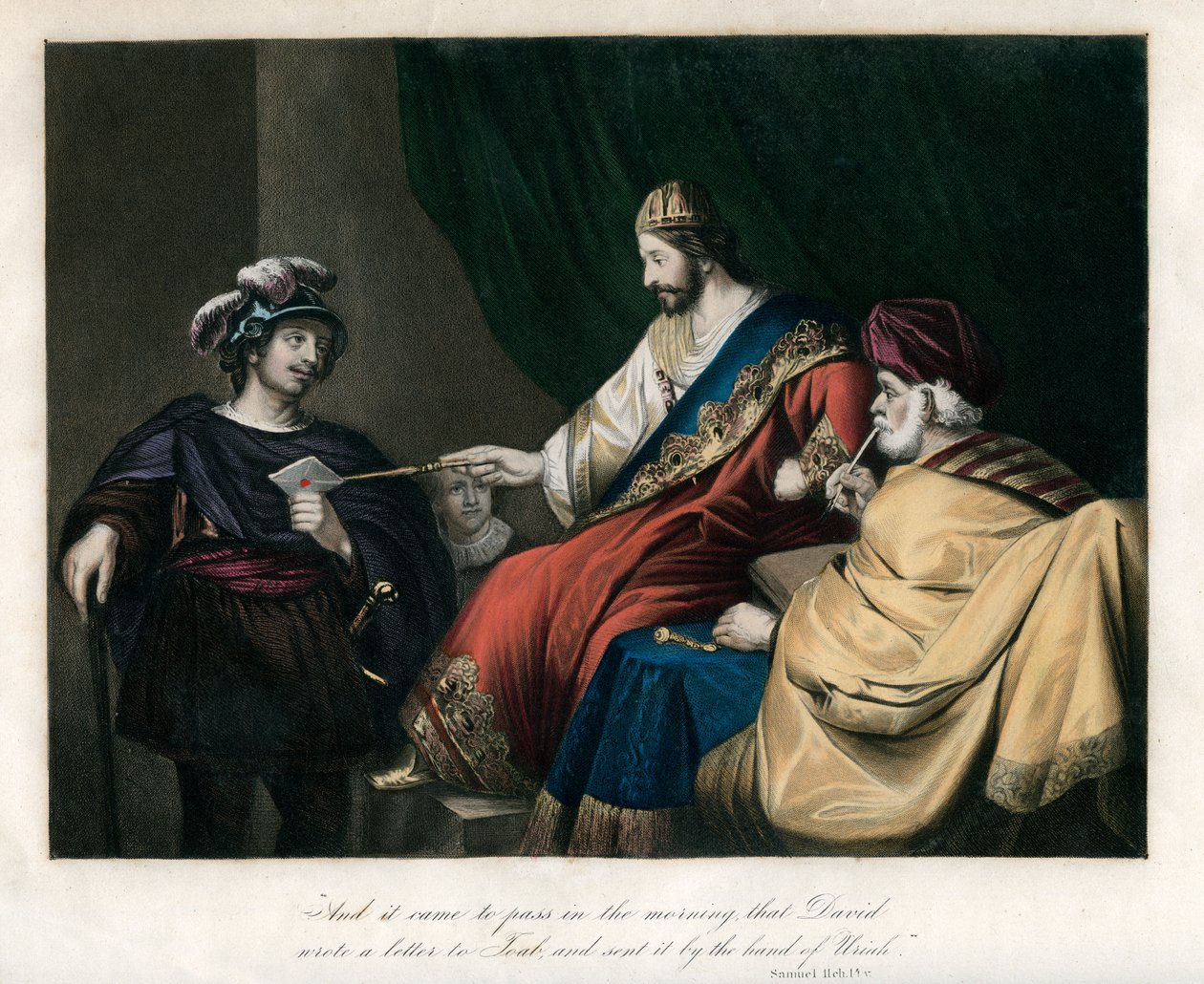 ...Dávid levelet írt Joábnak, és elküldte Uriás kezével, 1850-ben alkotó: Unbekannt