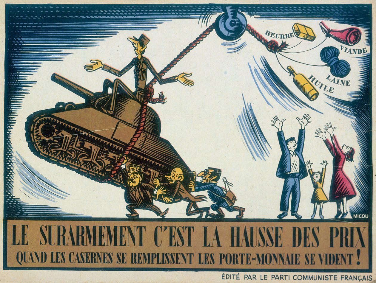 De Gaulle háborús szökkentőként ábrázolva, 1950 alkotó: Unbekannt