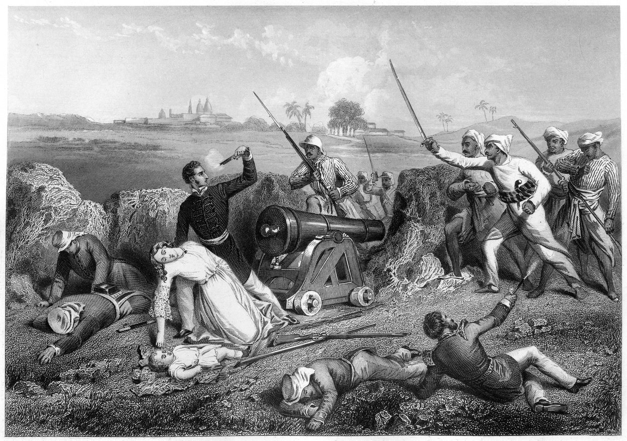 Skene őrnagy és felesége halála Jhansiban, 1857, 1860 körül alkotó: Unbekannt