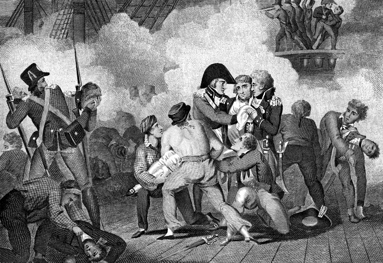 Nelson halála a HMS Victory fedélzetén a trafalgari csatában, 1805 1827 alkotó: Unbekannt
