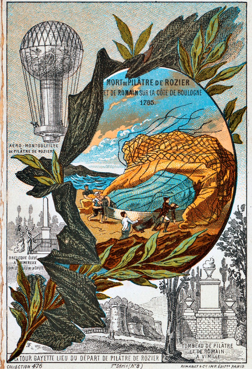 Pilâtre de Rozier és Romain halála, 1785 1890-es évek. alkotó: Unbekannt