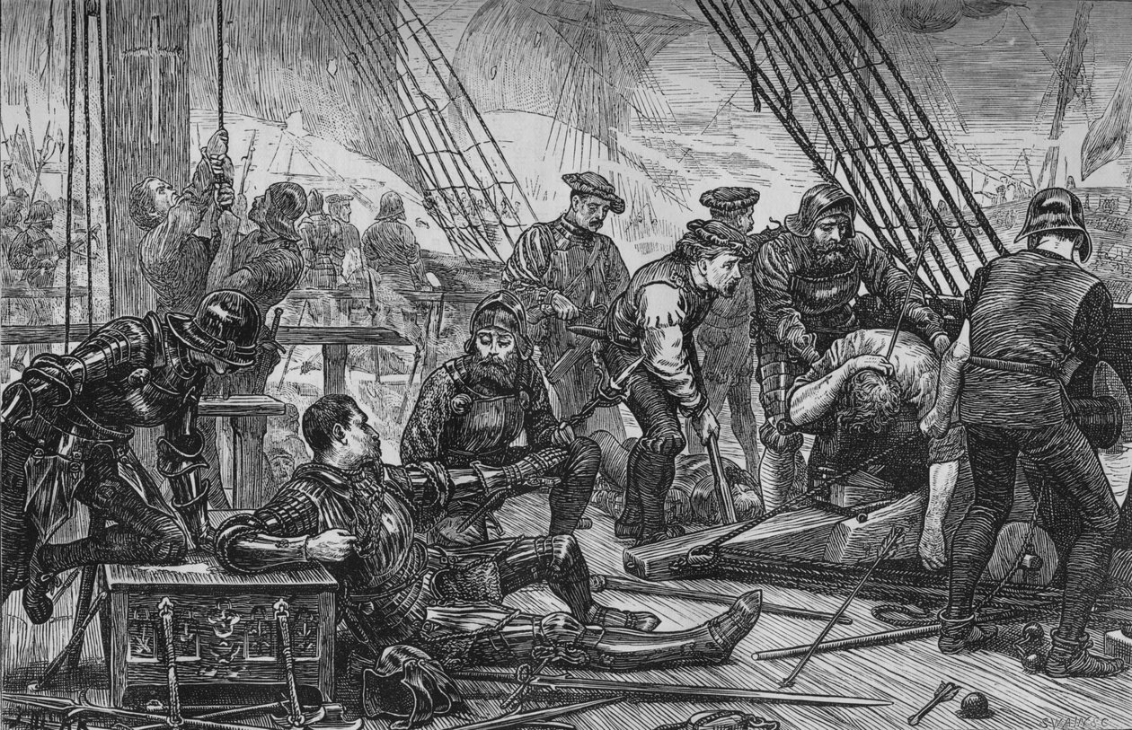 Sir Andrew Barton halála, 1511. augusztus, 1880 alkotó: Unbekannt