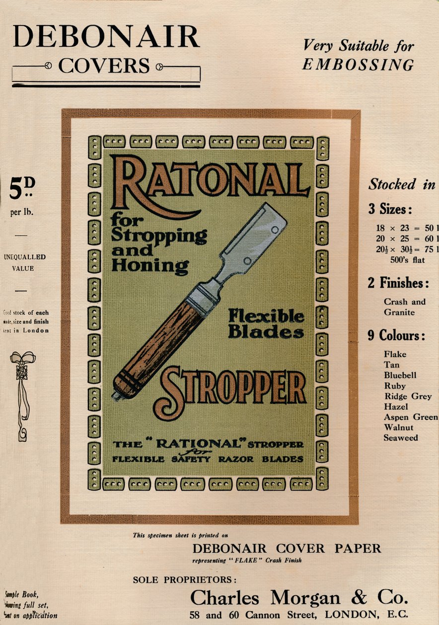 Debonair burkolatok – Ratonal Stropper borotvapengék, 1909. alkotó: Unbekannt