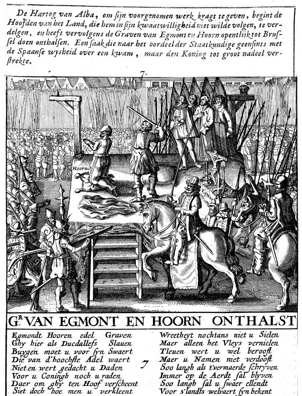 Egmont és Hoorn gróf lefejezése Brüsszelben a spanyol zsarnokság idején Hollandiában, 1568 alkotó: Unbekannt