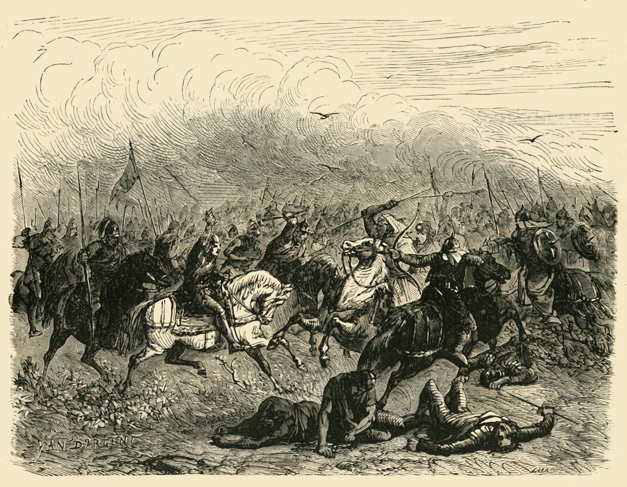 Abdalrahman veresége Poitiers-ben, i.sz. 732, 1890. alkotó: Unbekannt