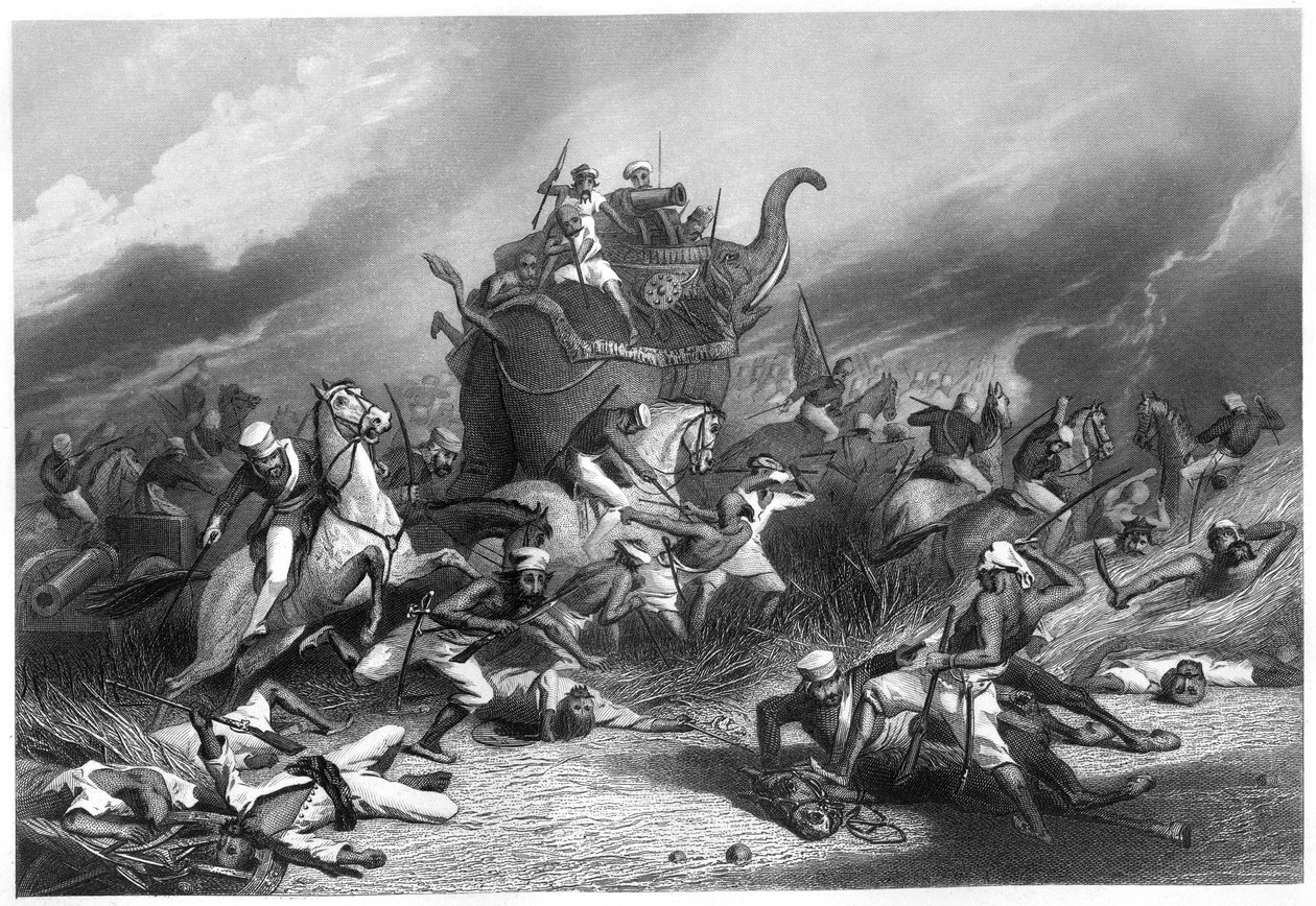 Rose tábornok által a Peishwa hadsereg legyőzése Jhansi előtt, 1858. április 1., 1860 alkotó: Unbekannt