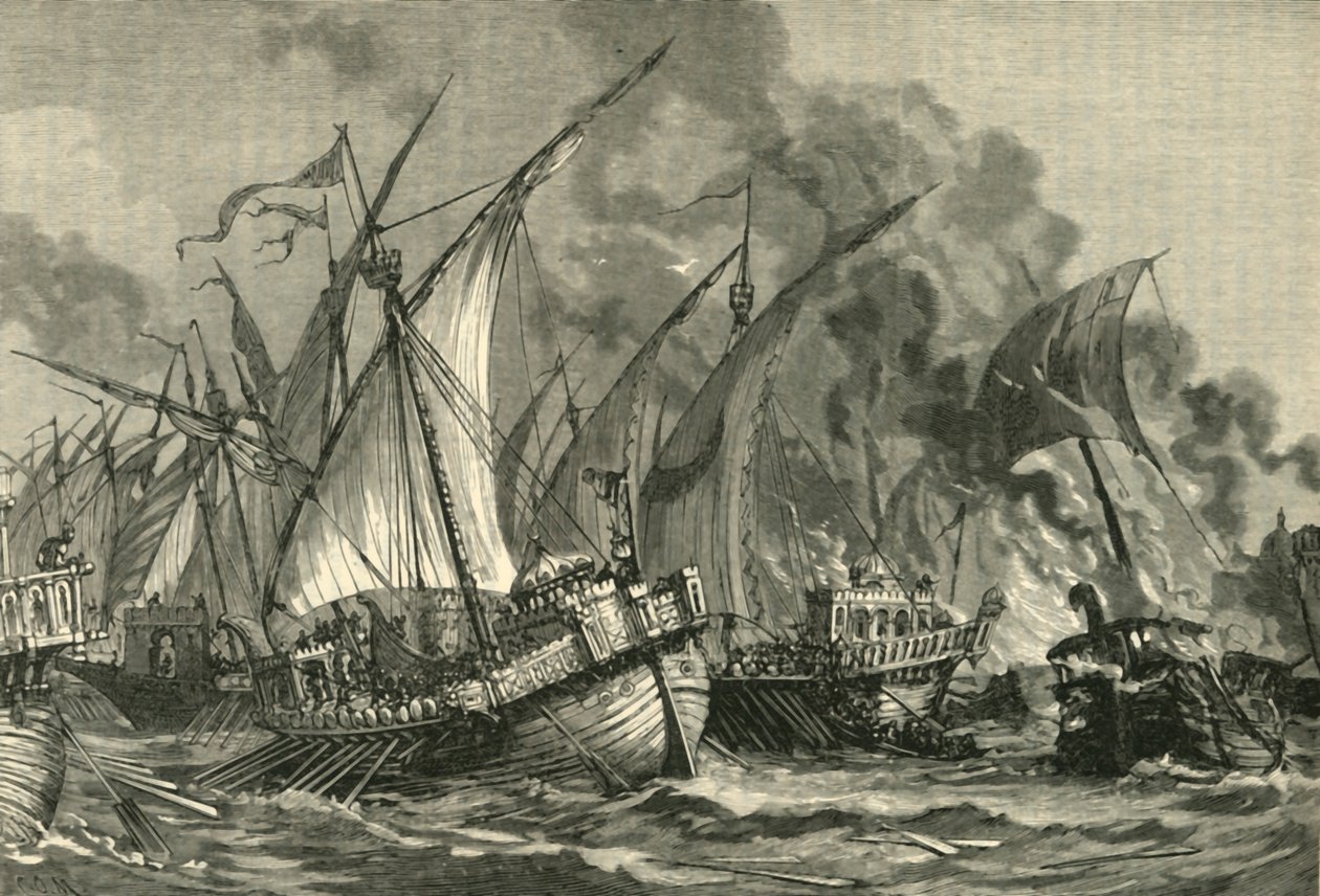A szaracén flotta veresége Konstantinápoly előtt, 717-718, 1890. alkotó: Unbekannt