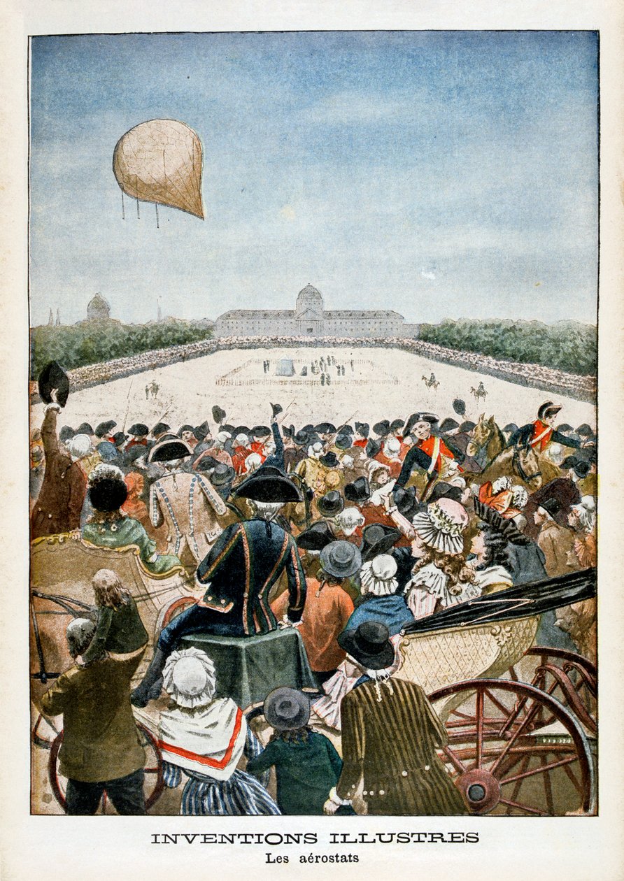 Egy léggömb indulása Párizsból 1783. június 27-én, 1901 alkotó: Unbekannt