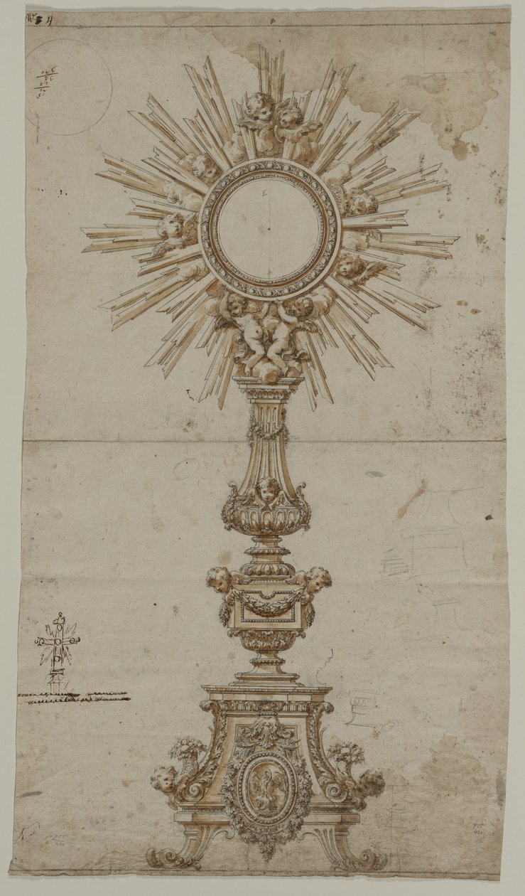 Tervezés egy Monstrance számára, 1600-as évek. alkotó: Unbekannt