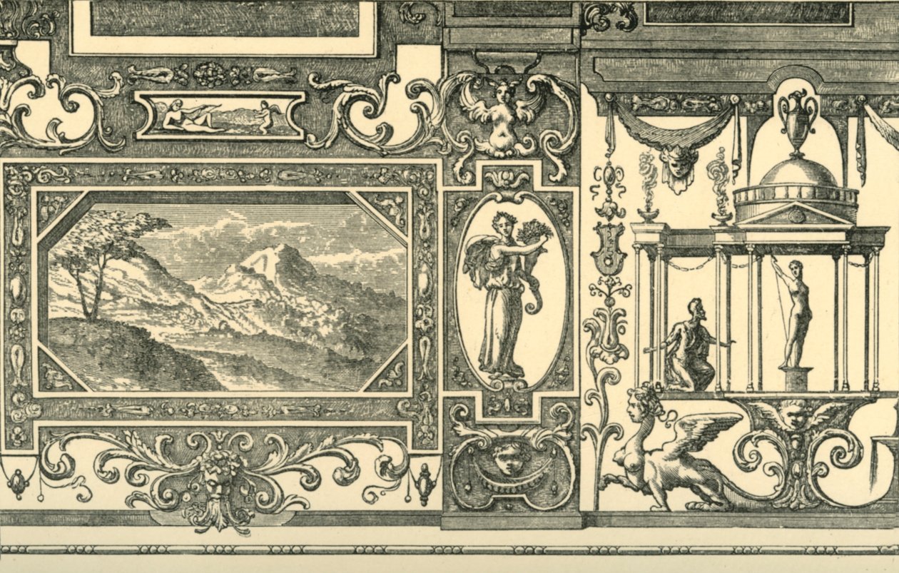Groteszk ízlésű fal- vagy mennyezeti dekoráció, 16. század, 1881. alkotó: Unbekannt