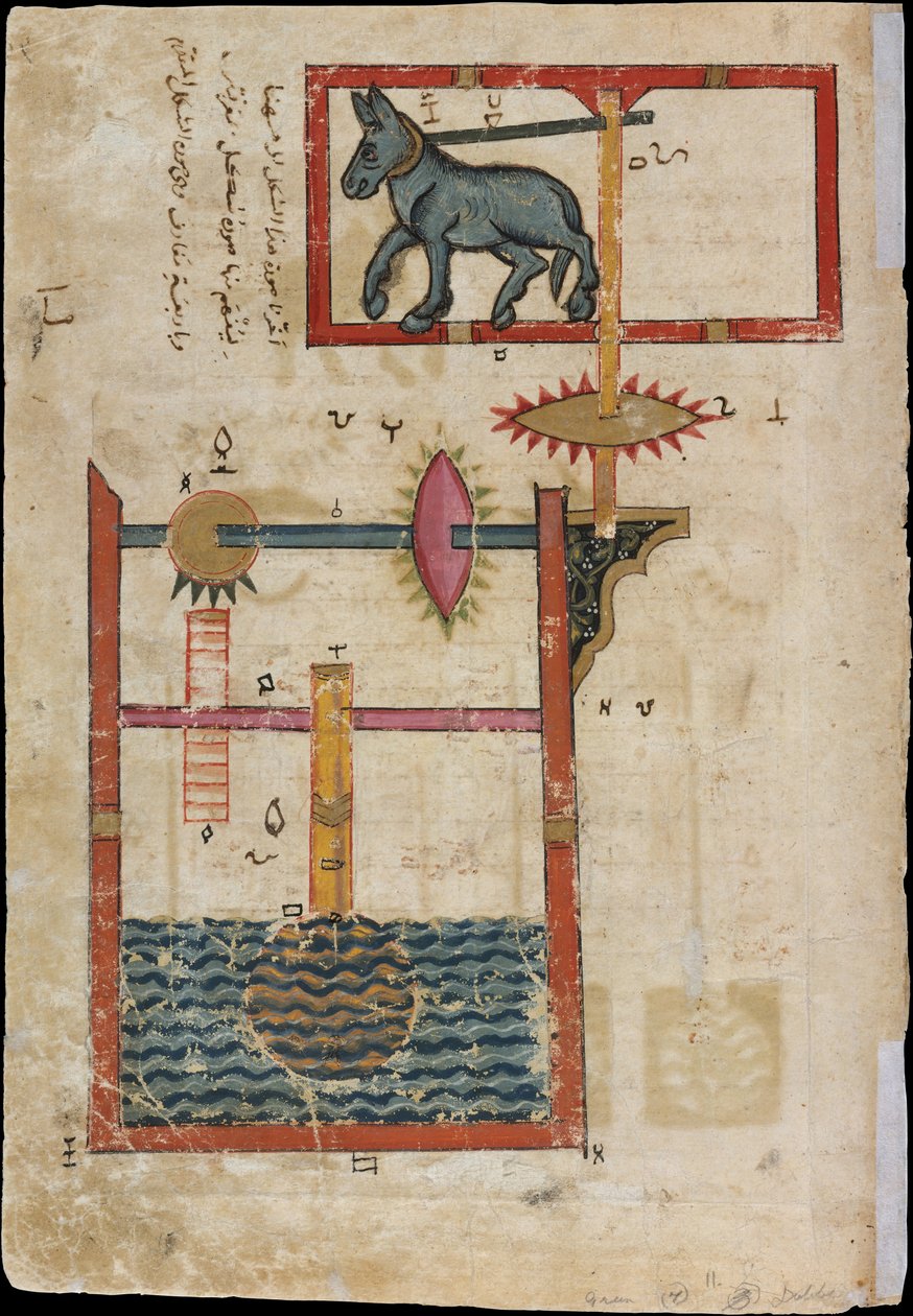 A Donkey Power... által megmunkált vízikerék mindkét oldali kialakítása, i.sz. 715 1315. keltezésű. alkotó: Unbekannt