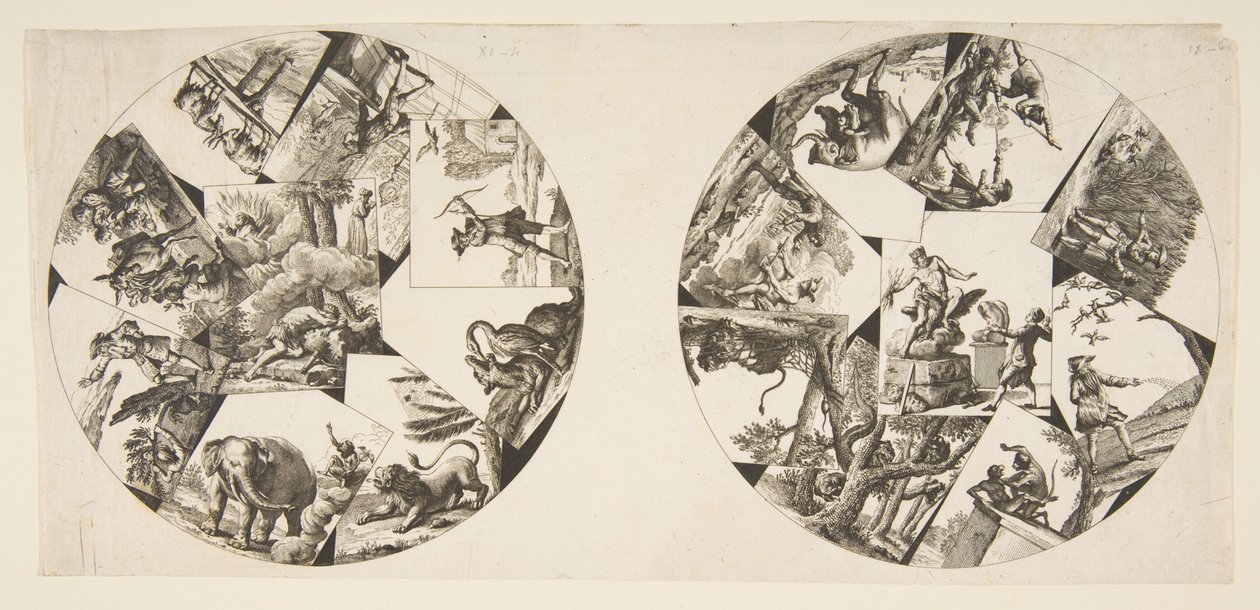 A tányértervek Audrys Illusztrációitól La Fontaine Fables-ig, 1755 után. alkotó: Unbekannt