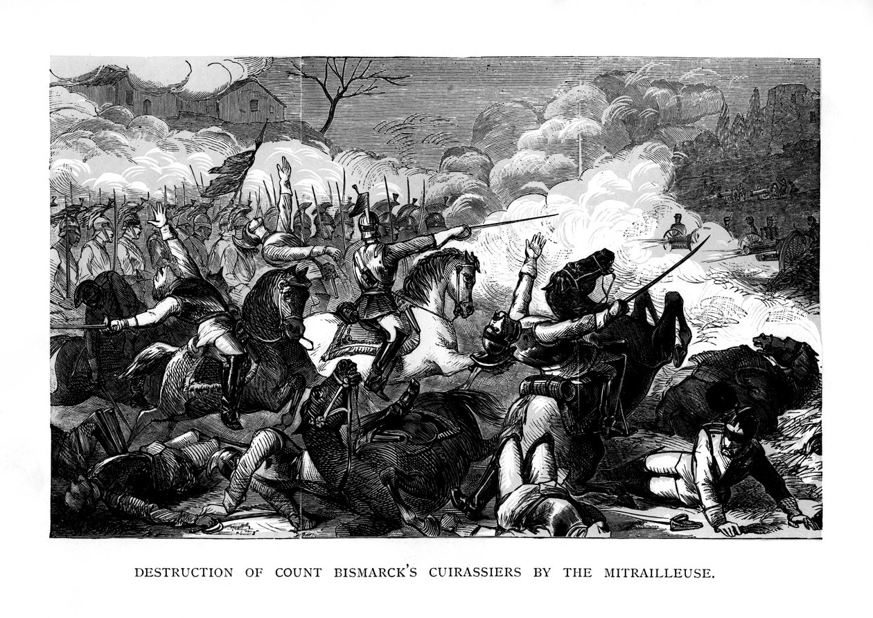 Bismarcks gróf cuirassiers megsemmisítése a Mitrailleuse által, 1870, 1875 alkotó: Unbekannt