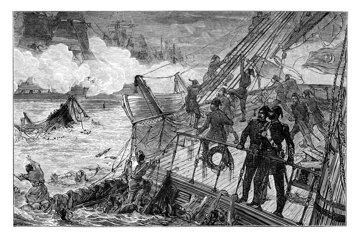 A török flotta megsemmisítése Sinopánál, 1853, 1900 alkotó: Unbekannt