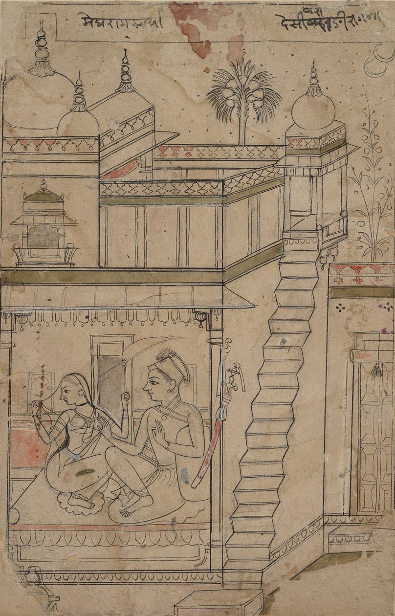 Desvarari Ragini: Folio egy ragamala sorozatból Garland of Musical Modes, 18. század eleje. alkotó: Unbekannt