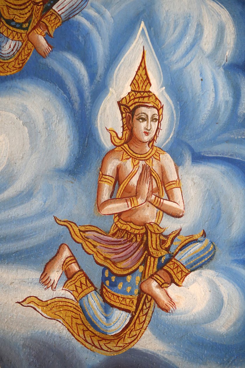 Részlet egy freskóról a Chiang Mai-i Wat Chiang Munban. Thaiföld alkotó: Unbekannt