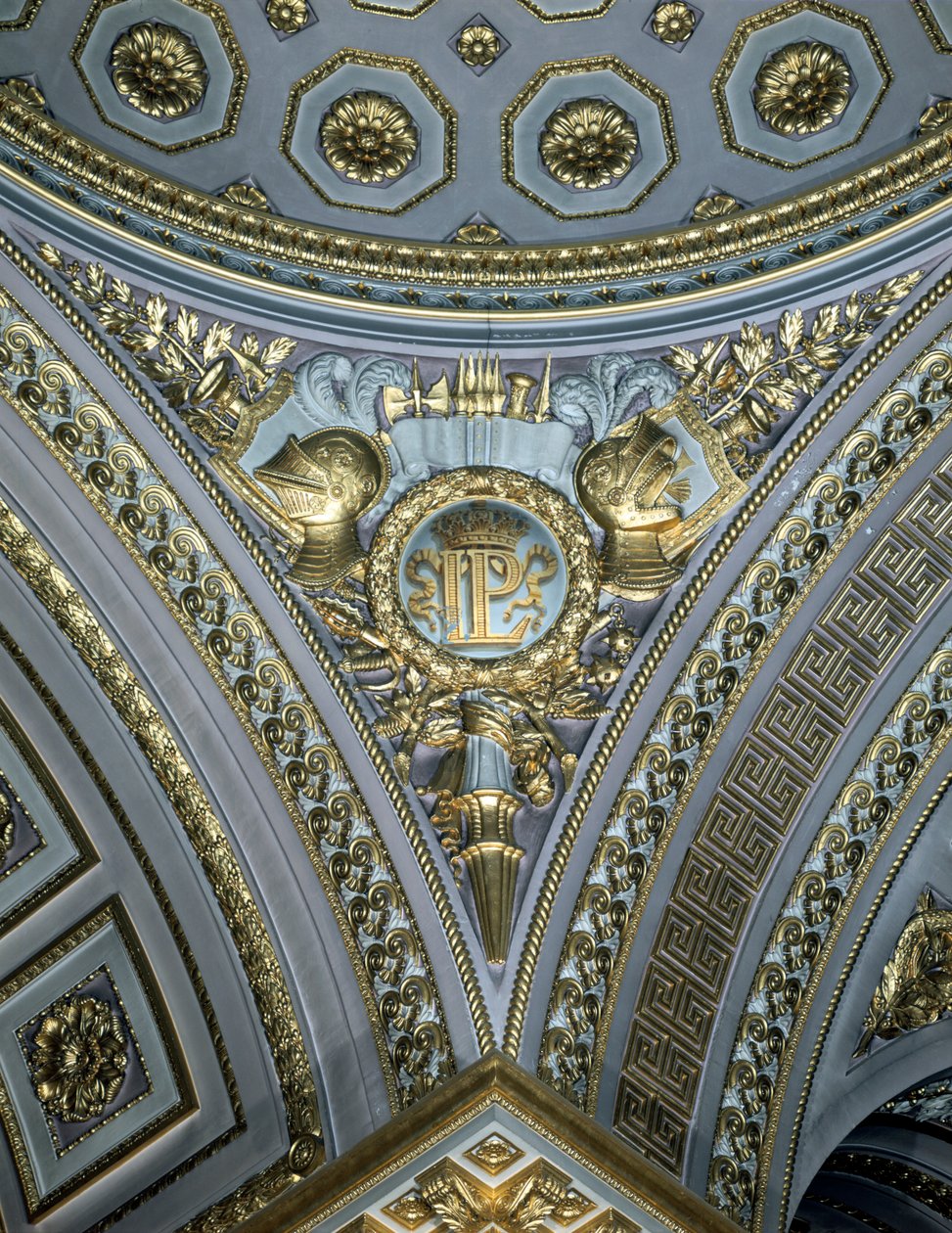 Részlet egy medálról kupolában, Galerie des Batailles, Chateau de Versailles, Franciaország alkotó: Unbekannt