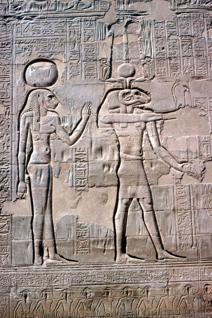 Részlet Sekhmet és Khnum domborművéről, Khnum templomáról, Ptolemaioszi és római korból alkotó: Unbekannt