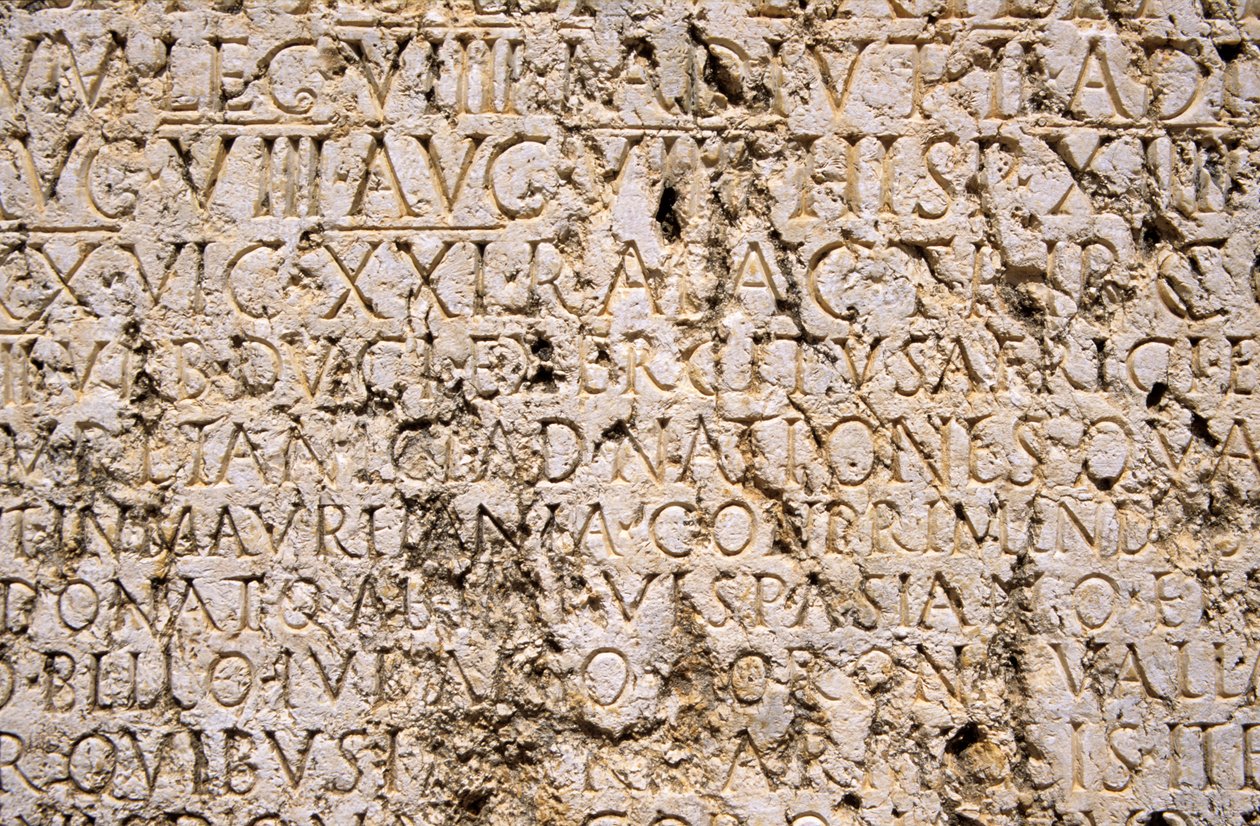 Részlet a római templomegyüttes feliratáról (fotó) alkotó: Unbekannt