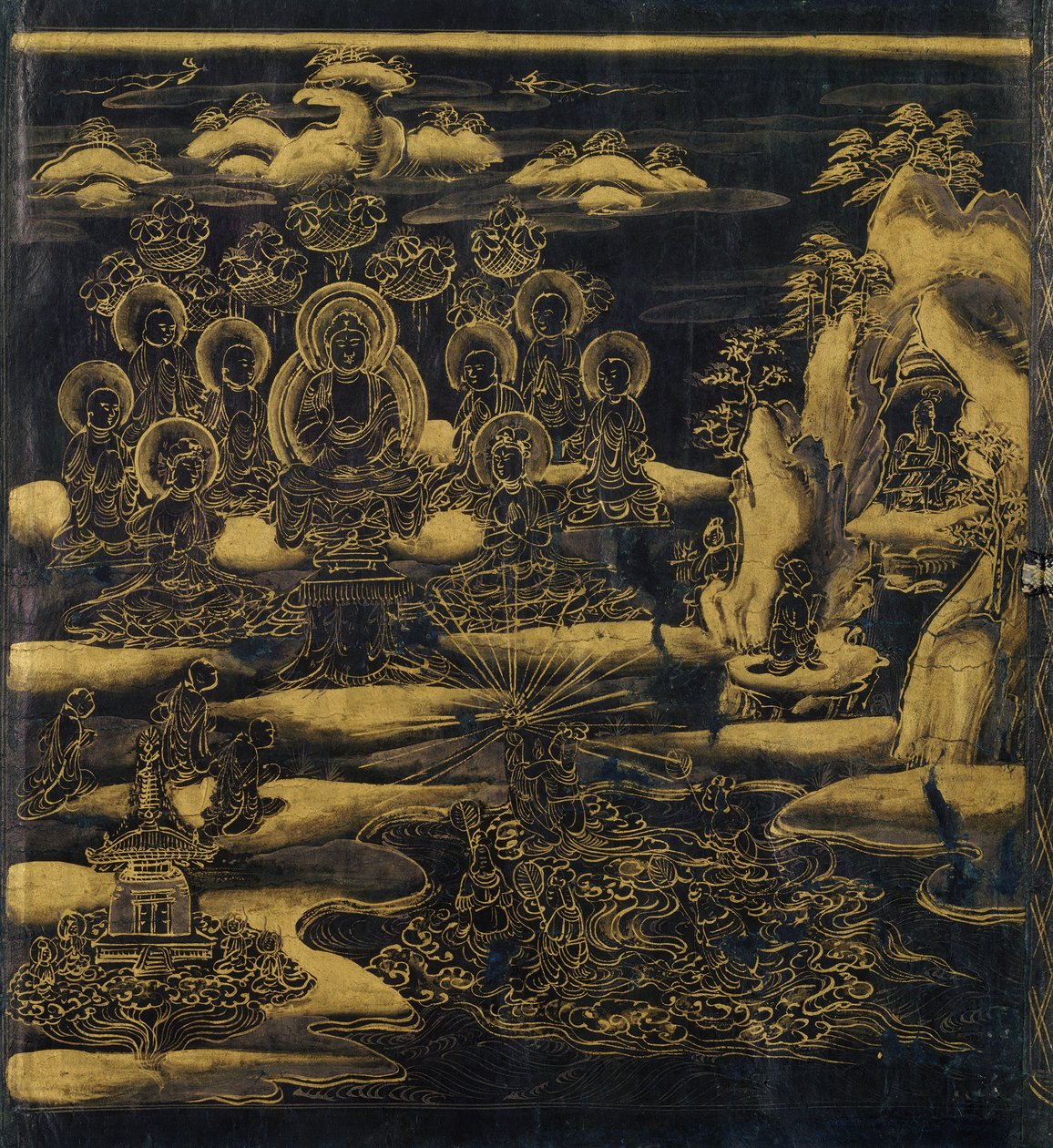 Devadatta, a Lotus Sutra 12. fejezete Hoke-kyo, Daibadatta-bon, 12. század. alkotó: Unbekannt