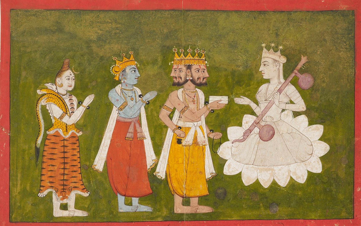 Brahma, Visnu és Shiva által tisztelt Devi, 1710 alkotó: Unbekannt