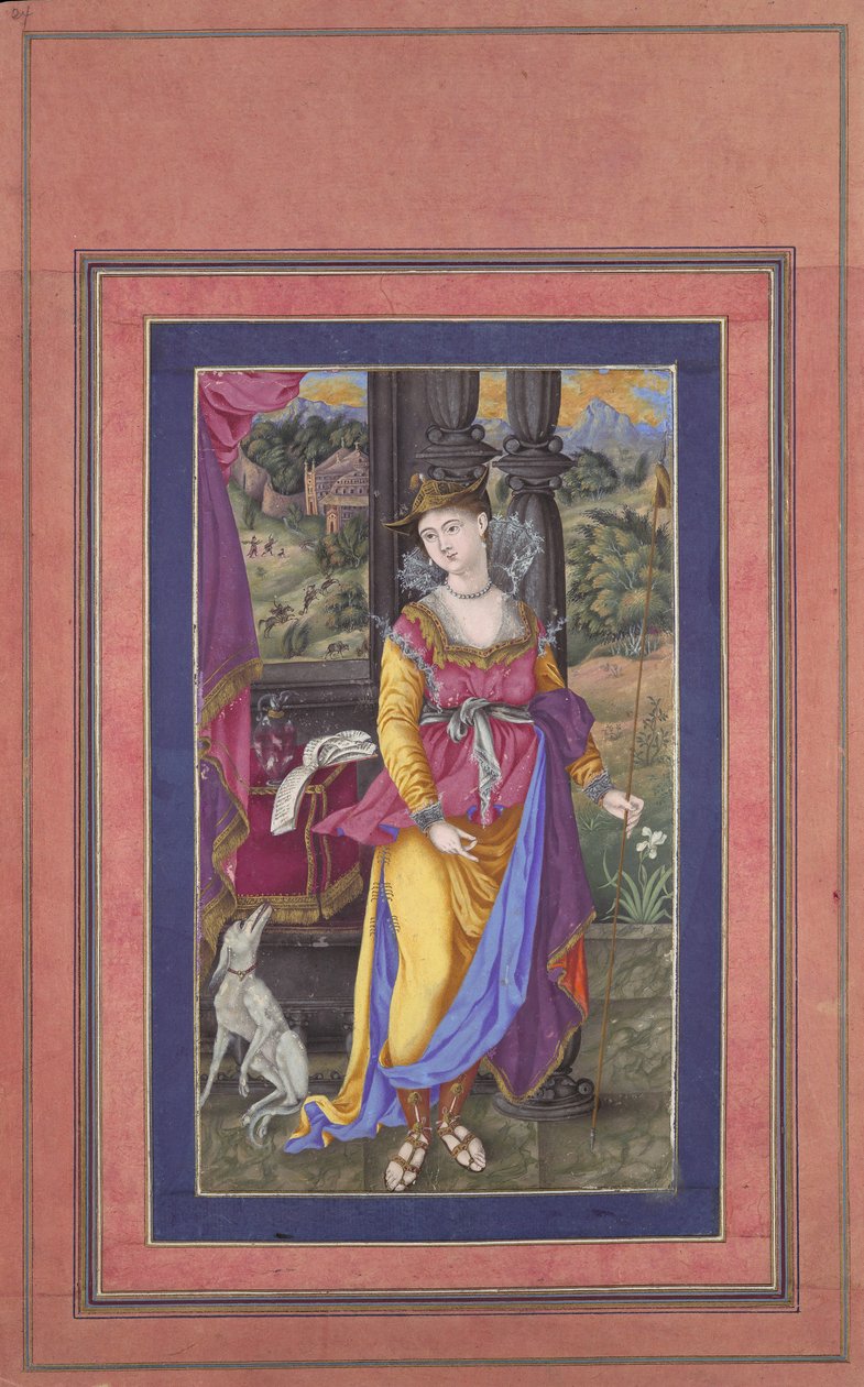Diana, a vadászat istennője, Folio a Davis-albumból, 17. század eleje. alkotó: Unbekannt
