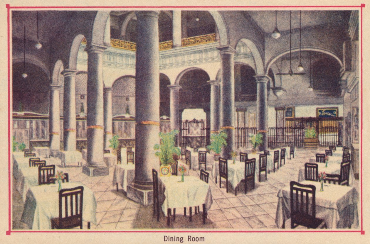 Ebédlő - Hotel Florida - Havanna - Kuba, c1910 alkotó: Unbekannt