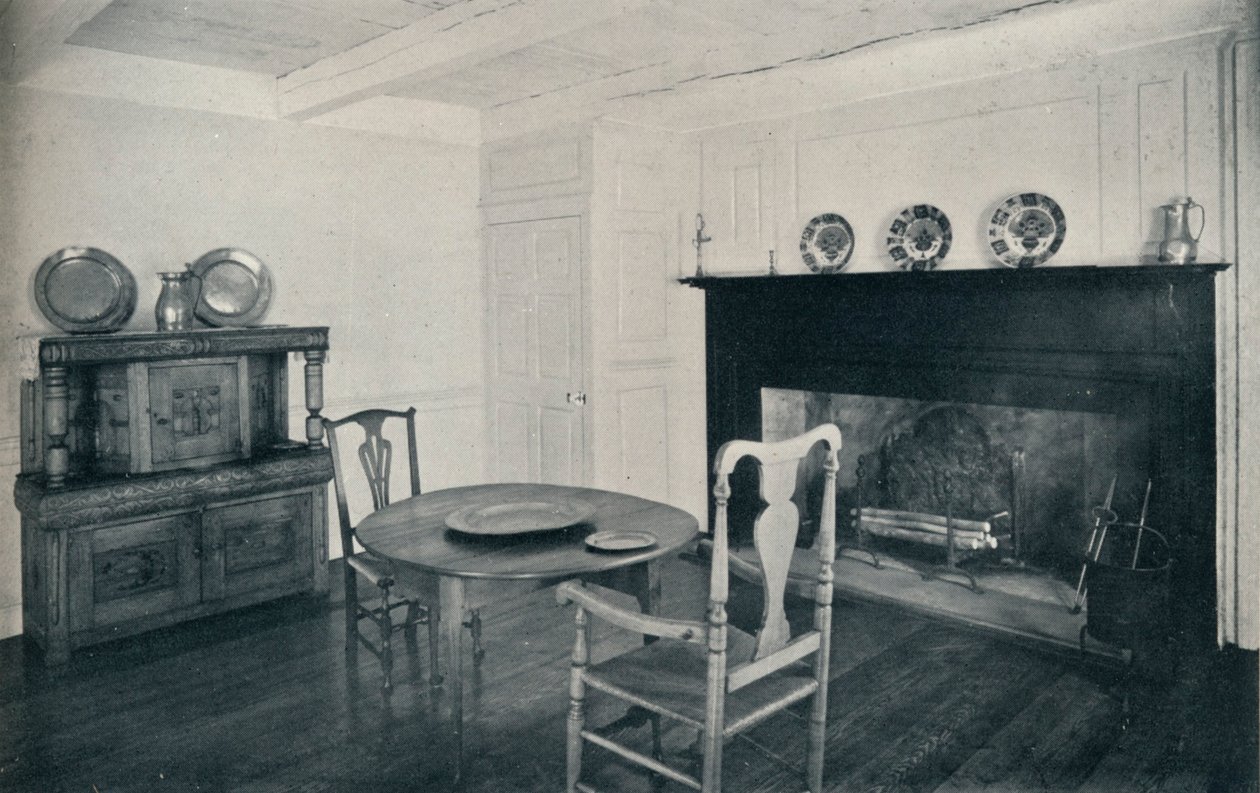 Ebédlő, 1800 körül, a Shenk House-ból, Long Island, 1930 alkotó: Unbekannt