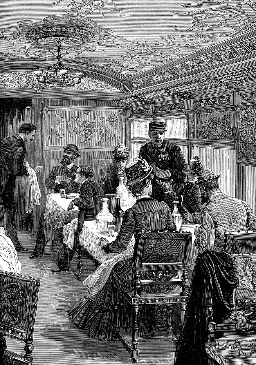 Étkező autó az Orient Expressen, c1885 alkotó: Unbekannt