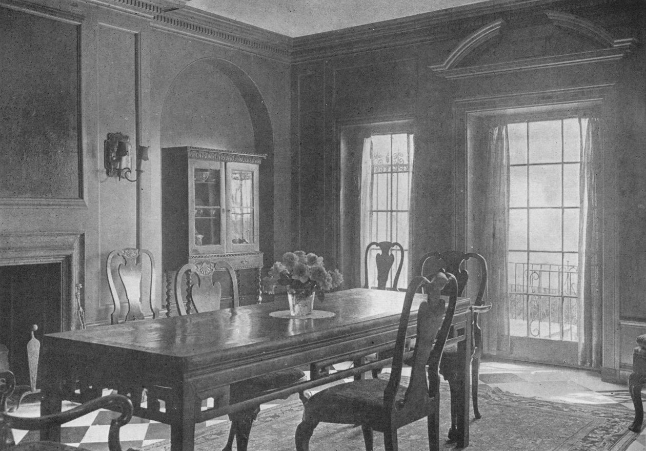 Étkező, kilátással a kerti teraszra, Mrs WK Vanderbilt háza, New York City, 1924 alkotó: Unbekannt
